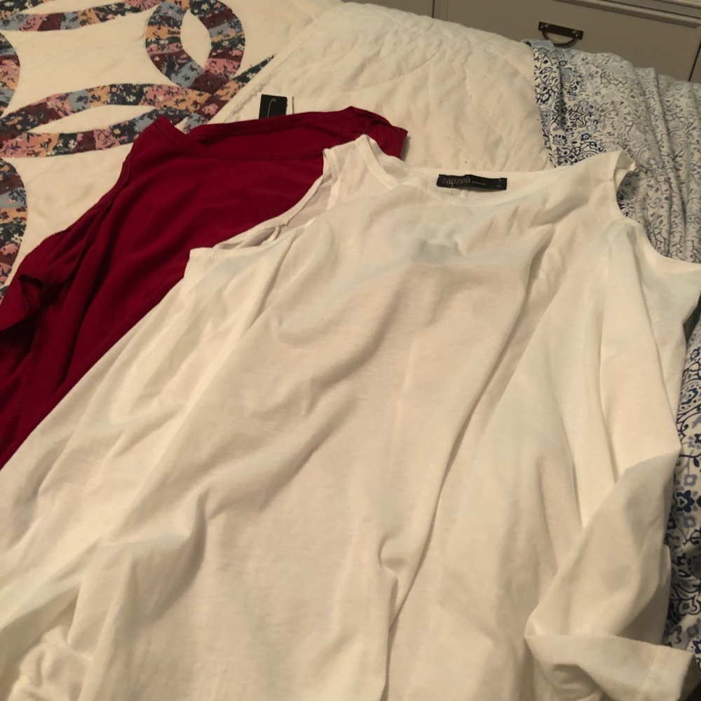 New cold shoulder long sleeve tops.